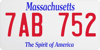 MA license plate 7AB752