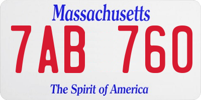 MA license plate 7AB760