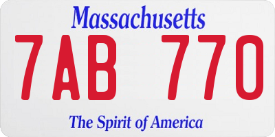 MA license plate 7AB770
