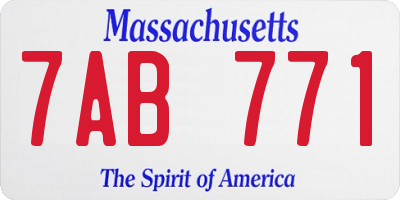 MA license plate 7AB771