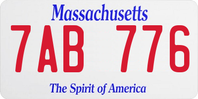 MA license plate 7AB776
