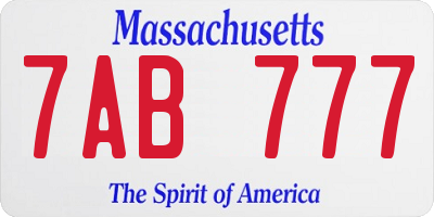 MA license plate 7AB777