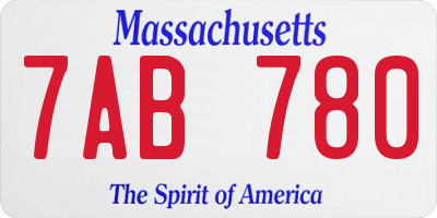 MA license plate 7AB780