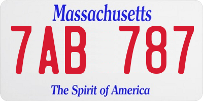 MA license plate 7AB787