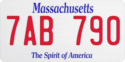 MA license plate 7AB790