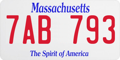 MA license plate 7AB793