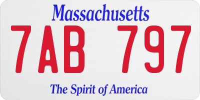 MA license plate 7AB797
