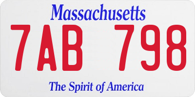 MA license plate 7AB798