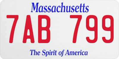 MA license plate 7AB799