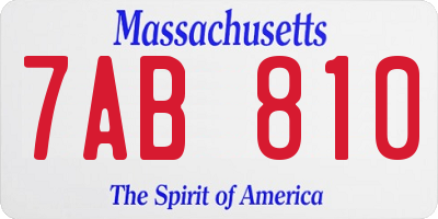 MA license plate 7AB810