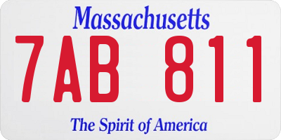 MA license plate 7AB811