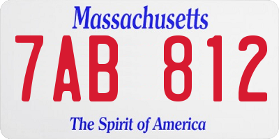 MA license plate 7AB812