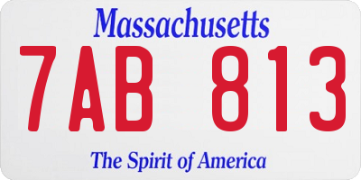 MA license plate 7AB813