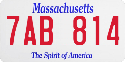 MA license plate 7AB814