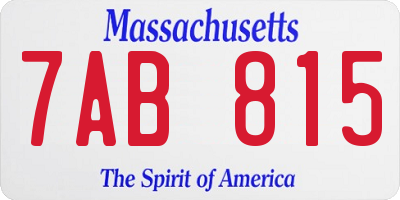 MA license plate 7AB815