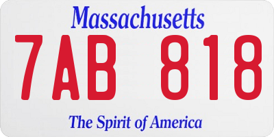 MA license plate 7AB818