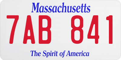 MA license plate 7AB841