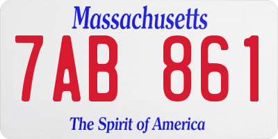 MA license plate 7AB861