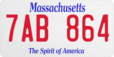 MA license plate 7AB864