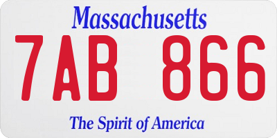 MA license plate 7AB866