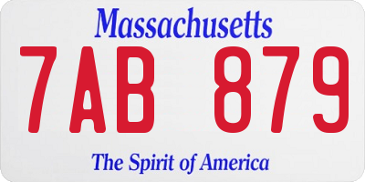 MA license plate 7AB879