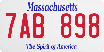 MA license plate 7AB898
