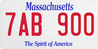 MA license plate 7AB900