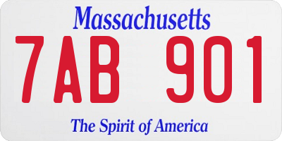 MA license plate 7AB901