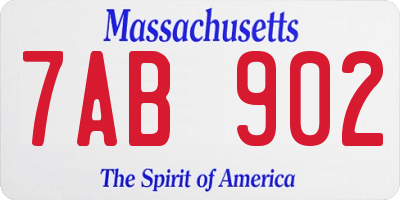 MA license plate 7AB902