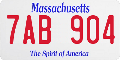 MA license plate 7AB904