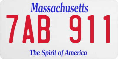 MA license plate 7AB911