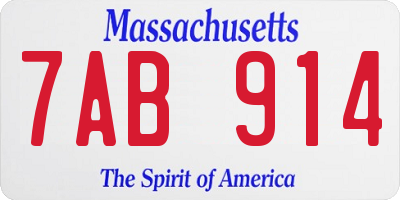 MA license plate 7AB914