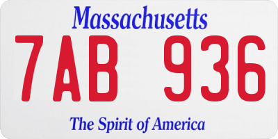 MA license plate 7AB936