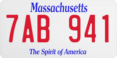 MA license plate 7AB941