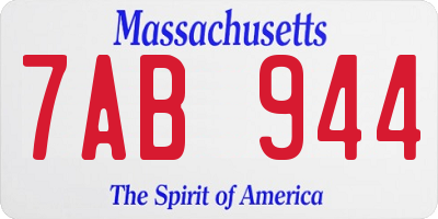 MA license plate 7AB944