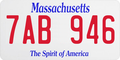 MA license plate 7AB946