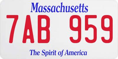MA license plate 7AB959