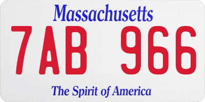 MA license plate 7AB966