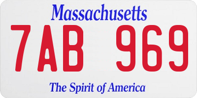 MA license plate 7AB969