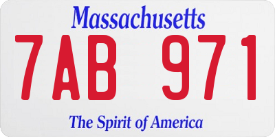 MA license plate 7AB971