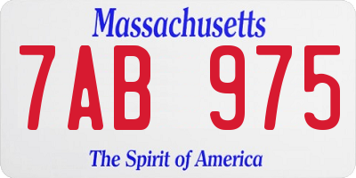 MA license plate 7AB975