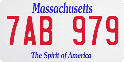 MA license plate 7AB979