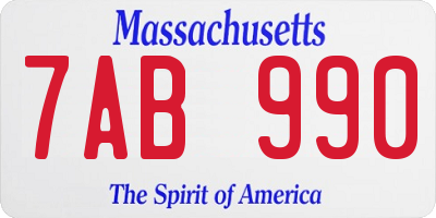 MA license plate 7AB990