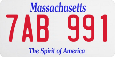 MA license plate 7AB991