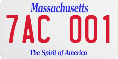 MA license plate 7AC001
