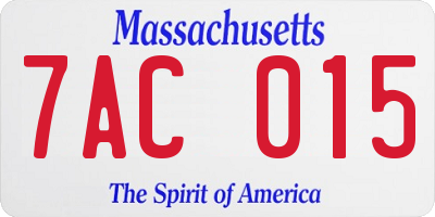 MA license plate 7AC015