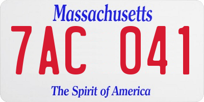 MA license plate 7AC041
