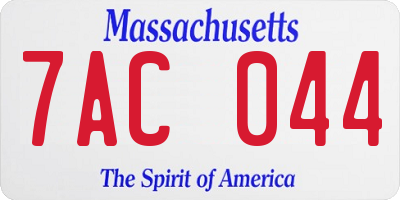 MA license plate 7AC044