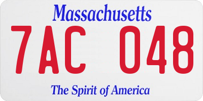 MA license plate 7AC048