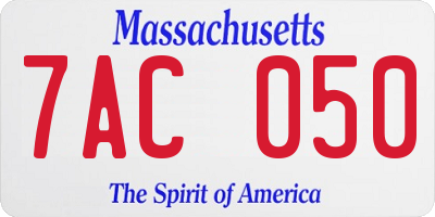 MA license plate 7AC050